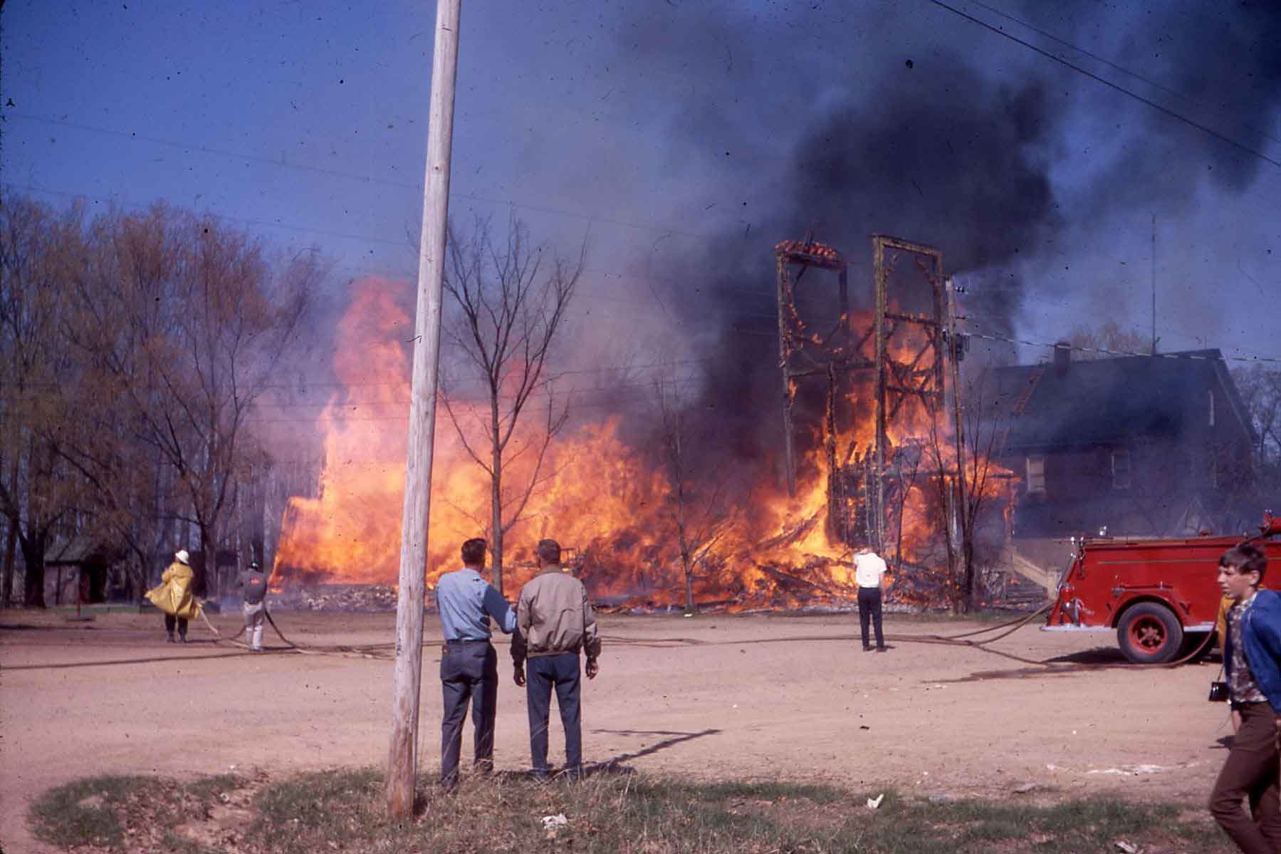 Burning Old Willard Church