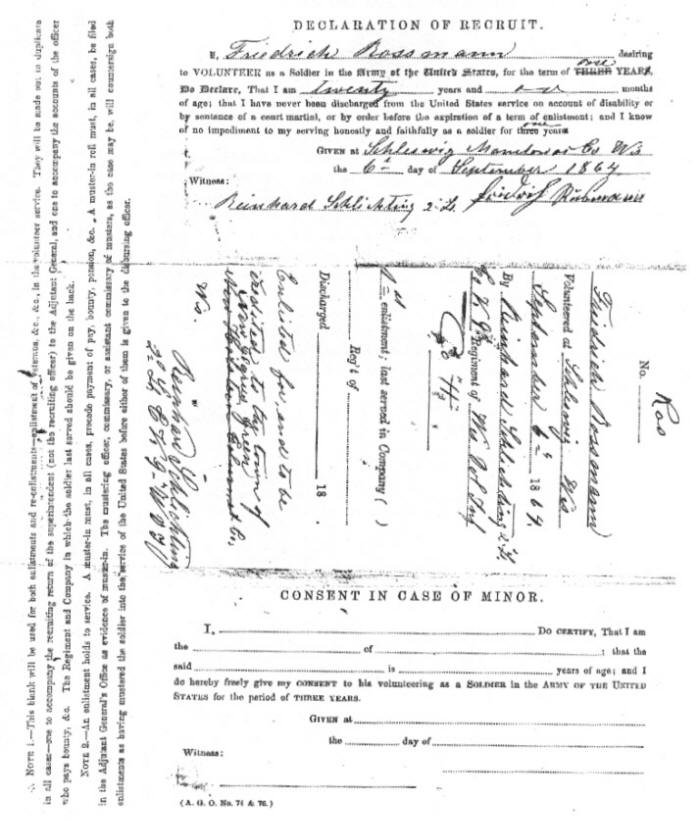 Rossman Military Record