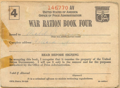 WWII Ration Card